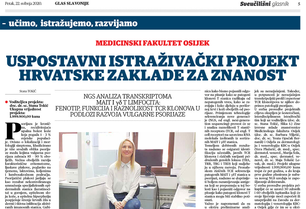 Sveučilišni glasnik - Uspostavni istraživački project Hrvatske zaklade za znanost